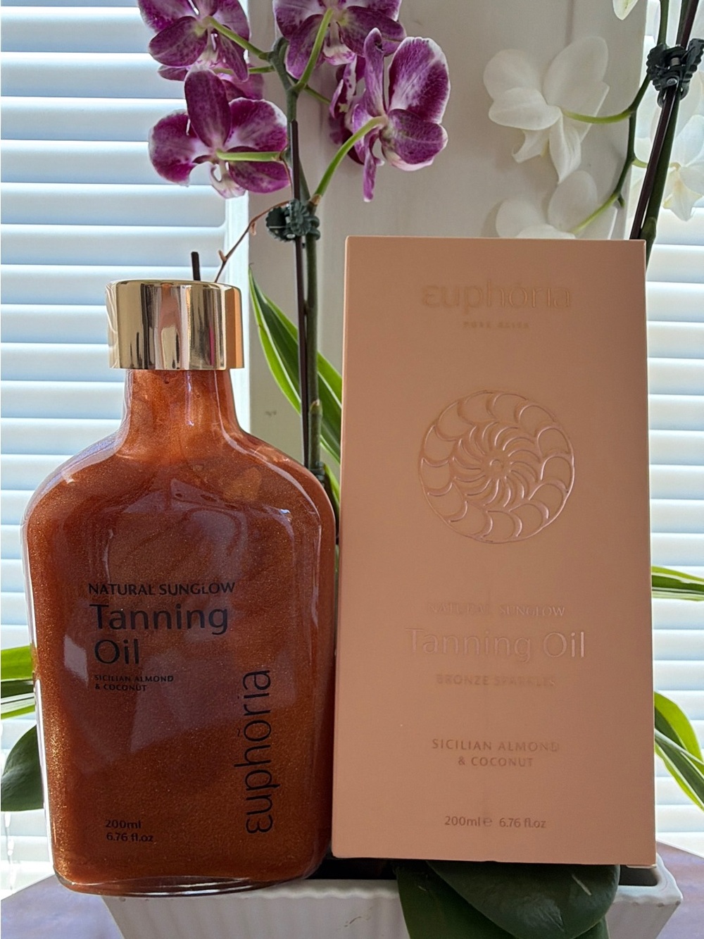 Euphoria Natural Sunglow Tanning Oil – Bronze Sparkle (Copper)